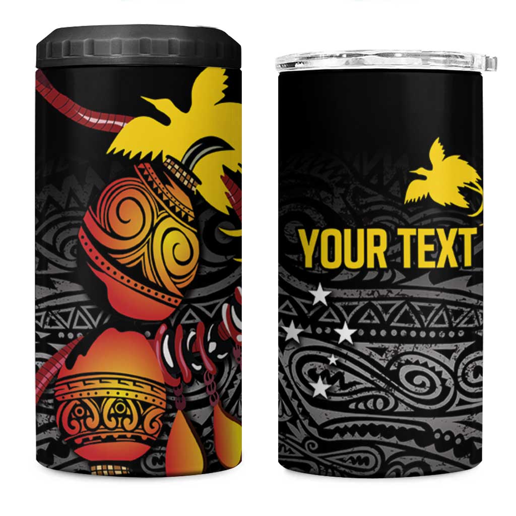 Personalized Papua New Guinea Milne Bay 4 in 1 Can Cooler Tumbler Bagi Necklace Mix Lime Pot Grunge LT7 One Size: 16 oz Black - Polynesian Pride