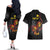 Personalized Papua New Guinea Milne Bay Couples Matching Off The Shoulder Long Sleeve Dress and Hawaiian Shirt Bagi Necklace Mix Lime Pot Grunge