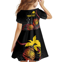 Personalized Papua New Guinea Milne Bay Family Matching Off Shoulder Short Dress and Hawaiian Shirt Bagi Necklace Mix Lime Pot Grunge