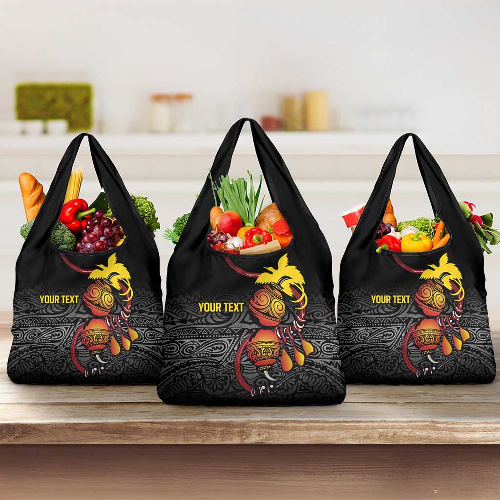 Personalized Papua New Guinea Milne Bay Grocery Bag Bagi Necklace Mix Lime Pot Grunge