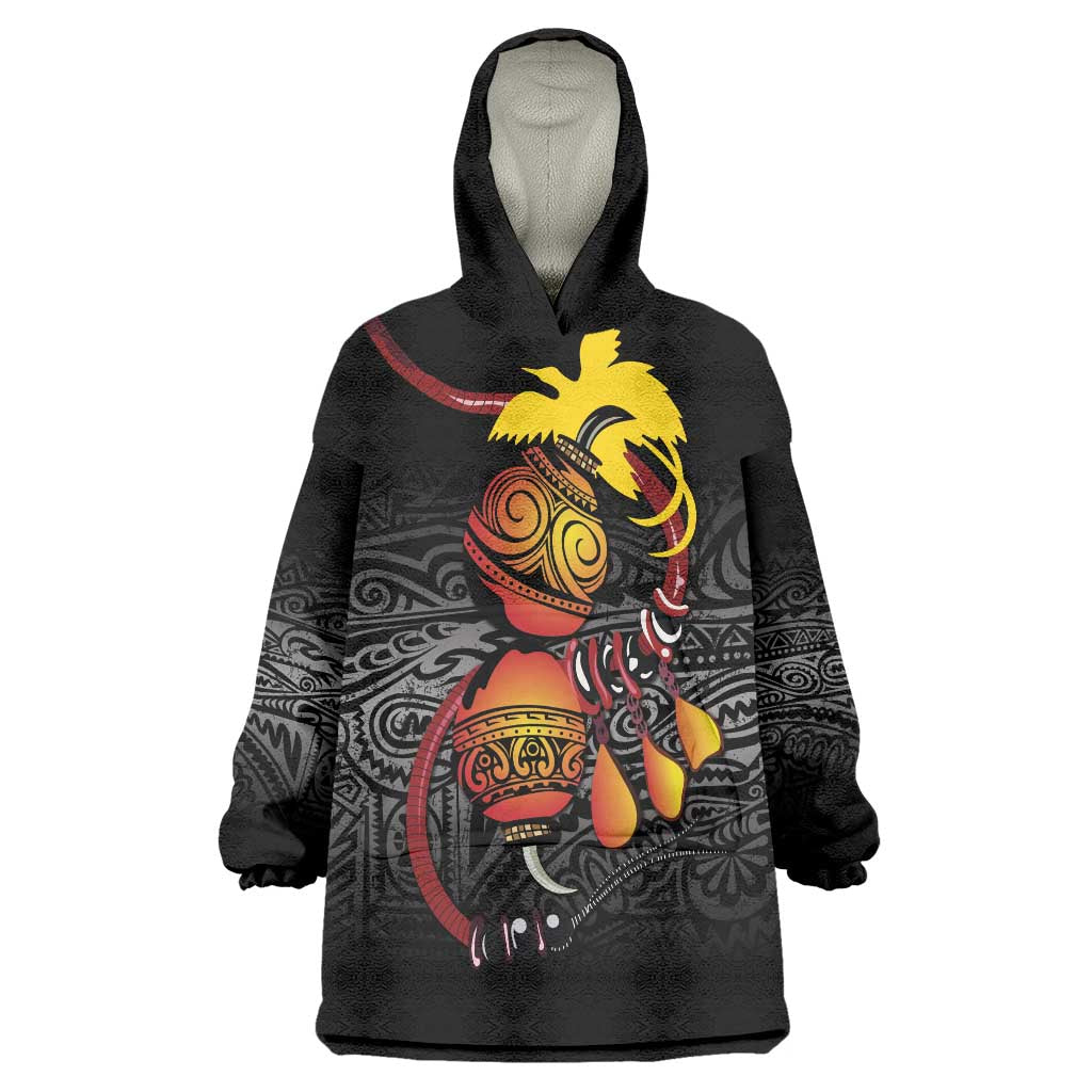 Personalized Papua New Guinea Milne Bay Wearable Blanket Hoodie Bagi Necklace Mix Lime Pot Grunge