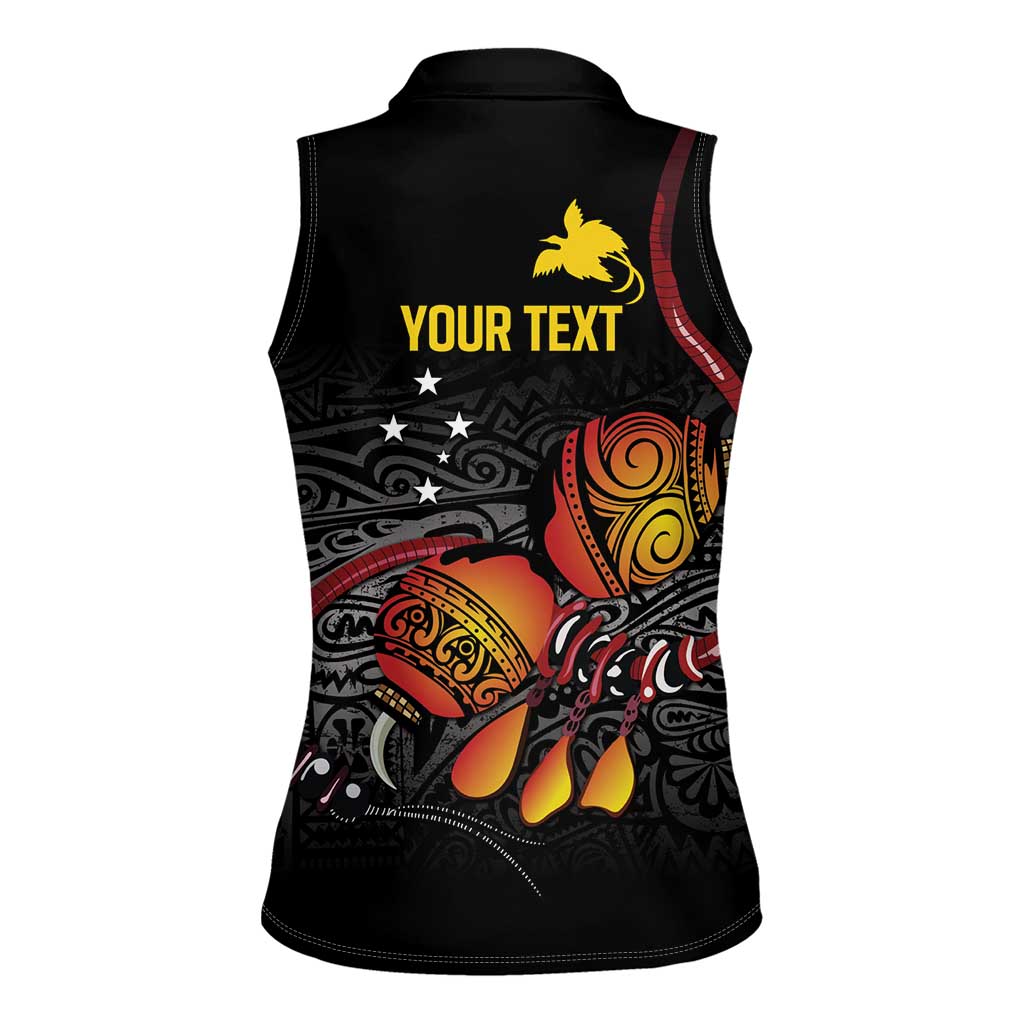 Personalized Papua New Guinea Milne Bay Women Sleeveless Polo Shirt Bagi Necklace Mix Lime Pot Grunge LT7 - Polynesian Pride