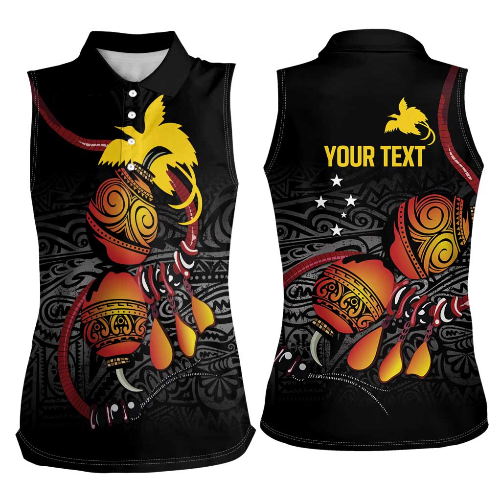 Personalized Papua New Guinea Milne Bay Women Sleeveless Polo Shirt Bagi Necklace Mix Lime Pot Grunge LT7 - Polynesian Pride