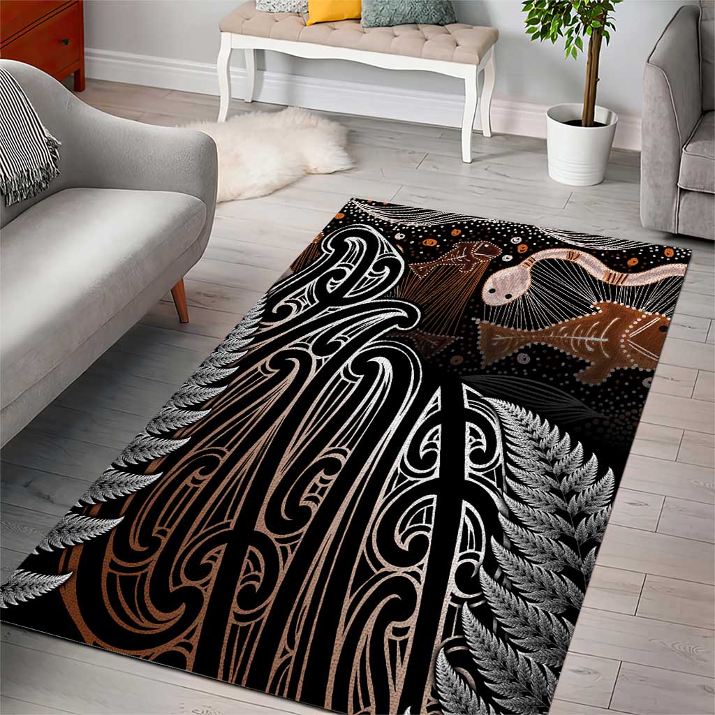 Aotearoa Maori - Australia Indigenous Area Rug Koiri Whakairo Mix Aboriginal Art LT7 - Polynesian Pride