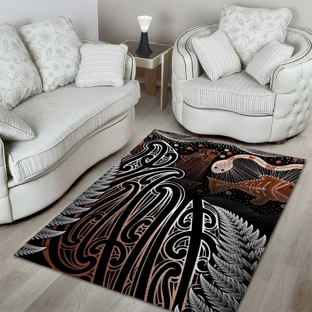 Aotearoa Maori - Australia Indigenous Area Rug Koiri Whakairo Mix Aboriginal Art LT7 - Polynesian Pride