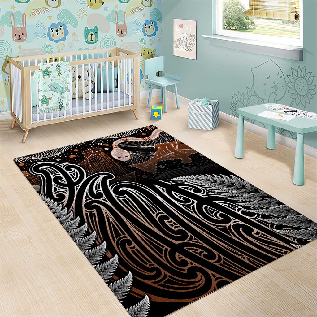 Aotearoa Maori - Australia Indigenous Area Rug Koiri Whakairo Mix Aboriginal Art LT7 - Polynesian Pride