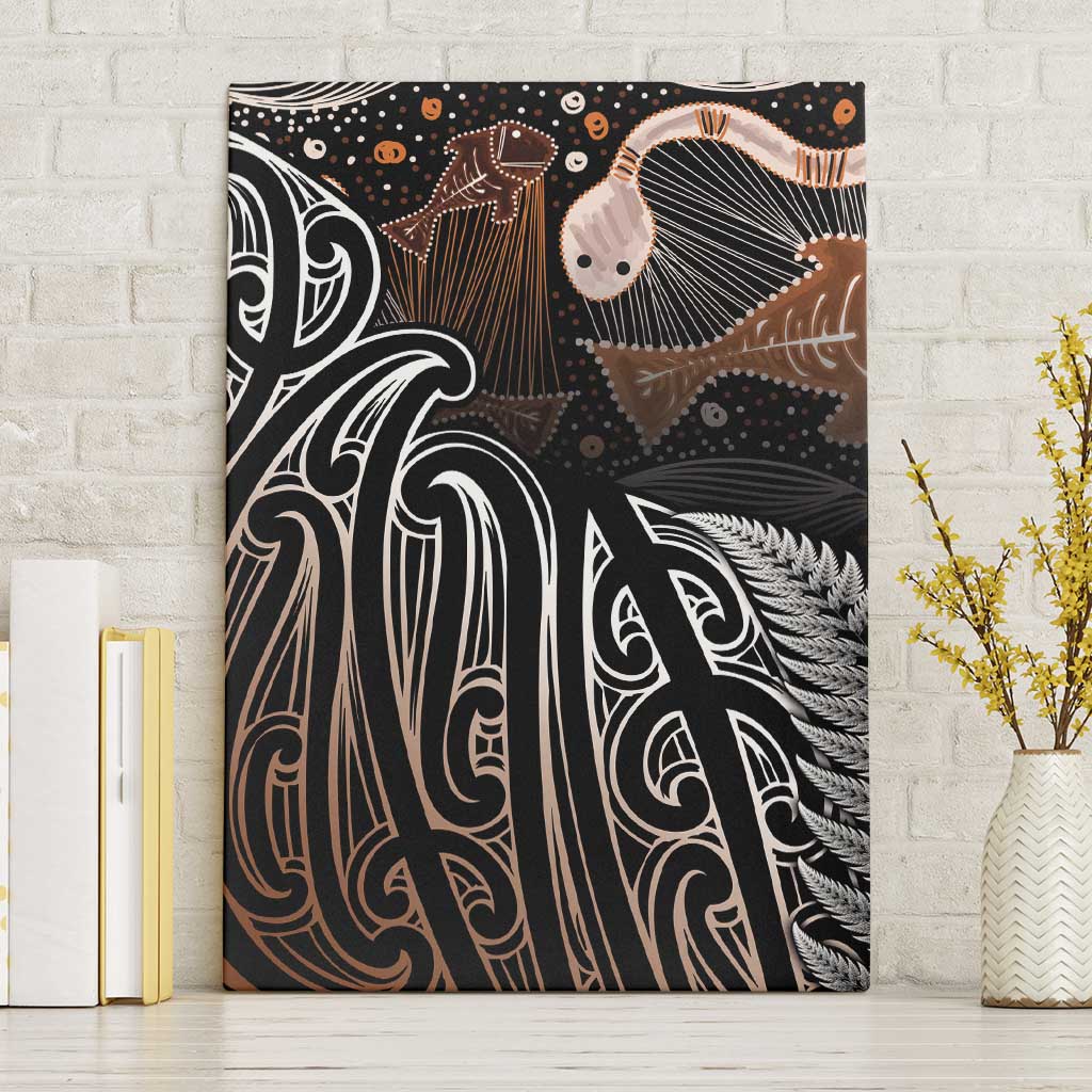 Aotearoa Maori - Australia Indigenous Canvas Wall Art Koiri Whakairo Mix Aboriginal Art - Polynesian Pride
