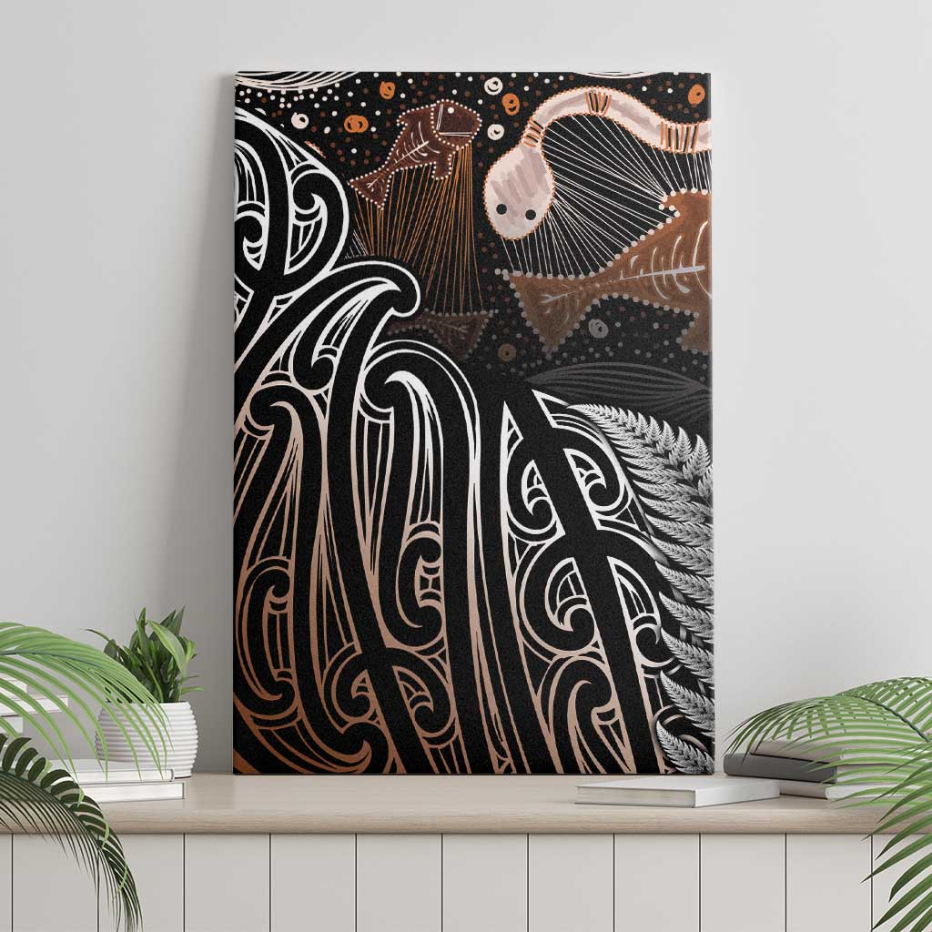 Aotearoa Maori - Australia Indigenous Canvas Wall Art Koiri Whakairo Mix Aboriginal Art - Polynesian Pride