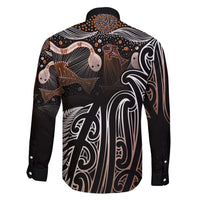 Aotearoa Maori - Australia Indigenous Family Matching Mermaid Dress and Hawaiian Shirt Koiri Whakairo Mix Aboriginal Art LT7 - Polynesian Pride