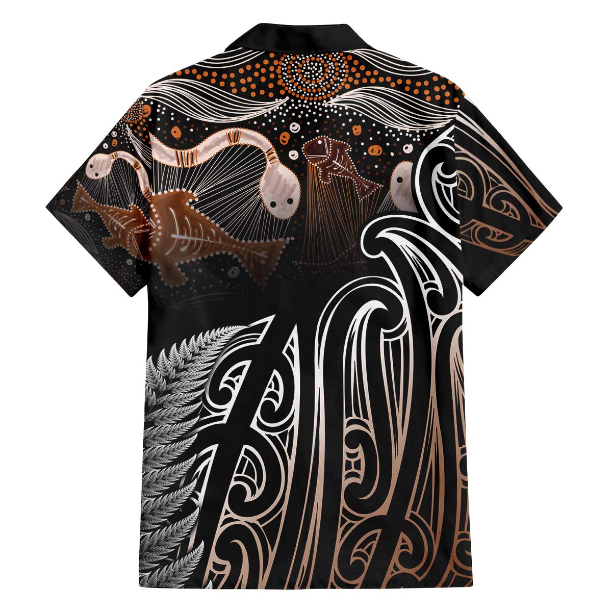 Aotearoa Maori - Australia Indigenous Family Matching Off The Shoulder Long Sleeve Dress and Hawaiian Shirt Koiri Whakairo Mix Aboriginal Art - Polynesian Pride