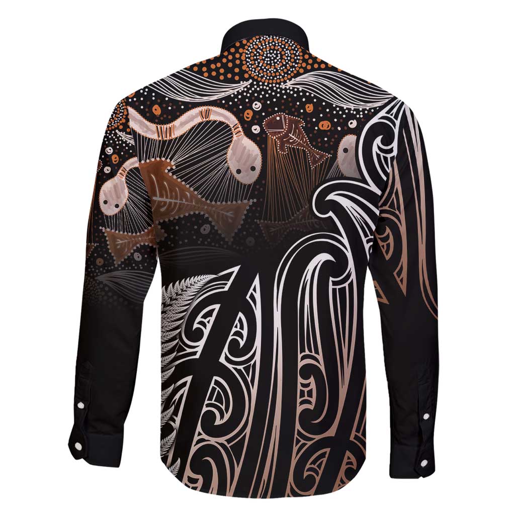 Aotearoa Maori - Australia Indigenous Family Matching Puletasi and Hawaiian Shirt Koiri Whakairo Mix Aboriginal Art - Polynesian Pride