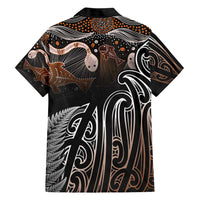 Aotearoa Maori - Australia Indigenous Family Matching Short Sleeve Bodycon Dress and Hawaiian Shirt Koiri Whakairo Mix Aboriginal Art LT7 - Polynesian Pride