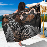 Aotearoa Maori - Australia Indigenous Sarong Koiri Whakairo Mix Aboriginal Art LT7 One Size 44 x 66 inches Brown - Polynesian Pride
