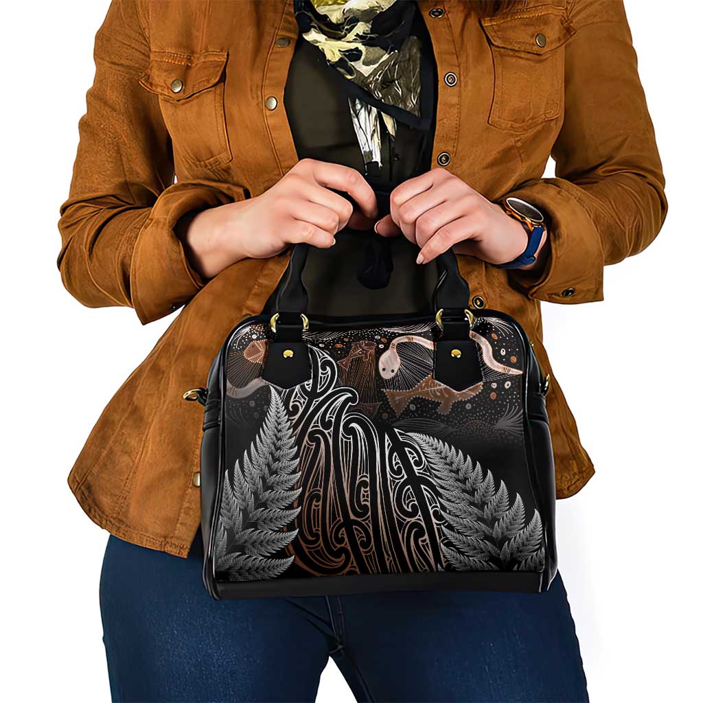 Aotearoa Maori - Australia Indigenous Shoulder Handbag Koiri Whakairo Mix Aboriginal Art LT7 - Polynesian Pride