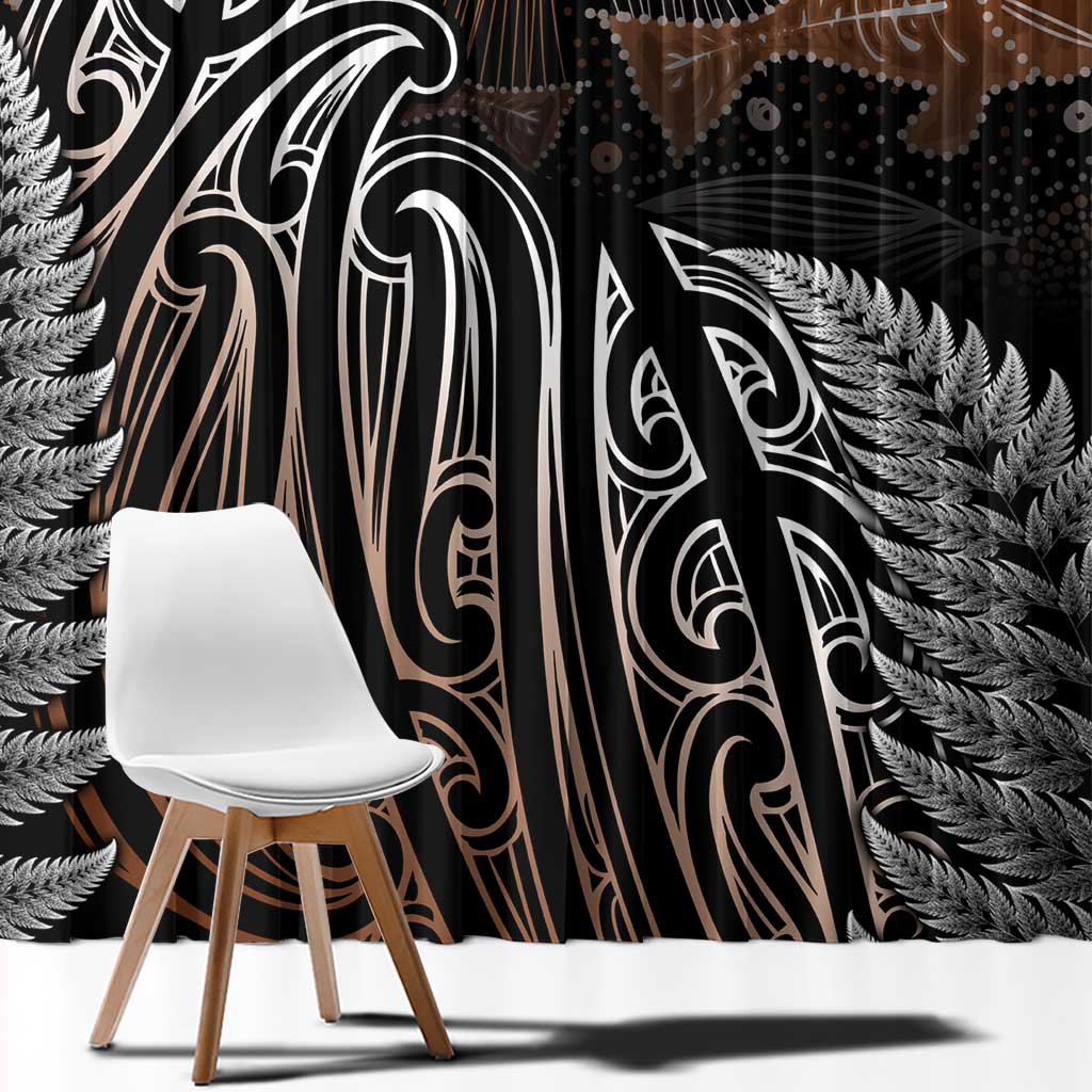 Aotearoa Maori - Australia Indigenous Window Curtain Koiri Whakairo Mix Aboriginal Art LT7 - Polynesian Pride