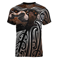 Aotearoa Maori - Australia Indigenous Women V-Neck T-Shirt Koiri Whakairo Mix Aboriginal Art LT7 - Polynesian Pride