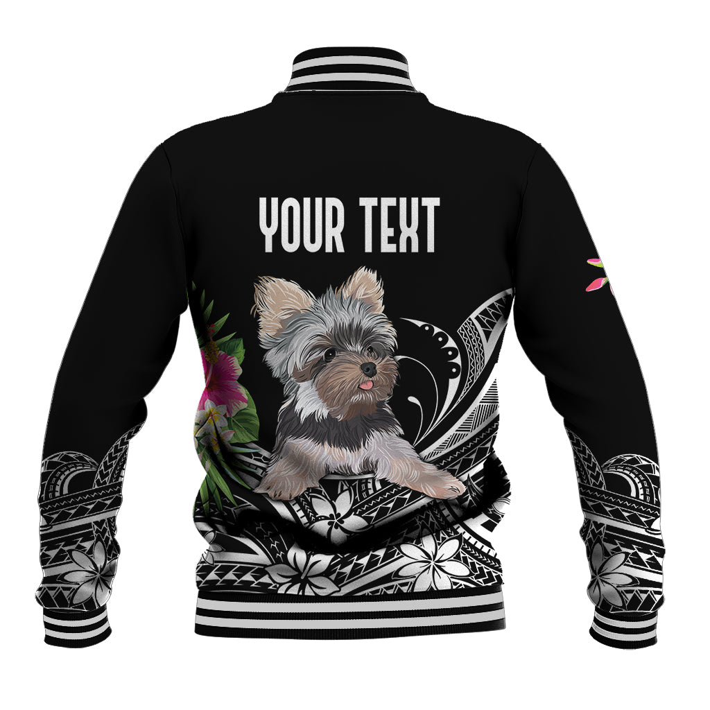 Personalised Polynesian Baseball Jacket With Yorkshire Terrier Floral Style LT7 - Polynesian Pride