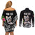 Personalised Polynesian Couples Matching Off Shoulder Short Dress and Long Sleeve Button Shirts With Yorkshire Terrier Floral Style LT7 - Polynesian Pride