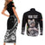Personalised Polynesian Couples Matching Short Sleeve Bodycon Dress and Long Sleeve Button Shirts With Yorkshire Terrier Floral Style LT7 - Polynesian Pride