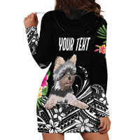 Personalised Polynesian Hoodie Dress With Yorkshire Terrier Floral Style LT7 - Polynesian Pride