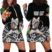 Personalised Polynesian Hoodie Dress With Yorkshire Terrier Floral Style LT7 - Polynesian Pride
