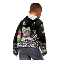 Personalised Polynesian Kid Hoodie With Yorkshire Terrier Floral Style LT7 - Polynesian Pride