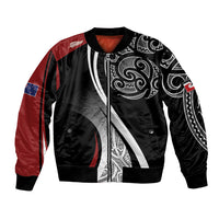 Aotearoa Maori Rugby Custom Bomber Jacket Kapa O Pango LT7 Unisex Black - Polynesian Pride