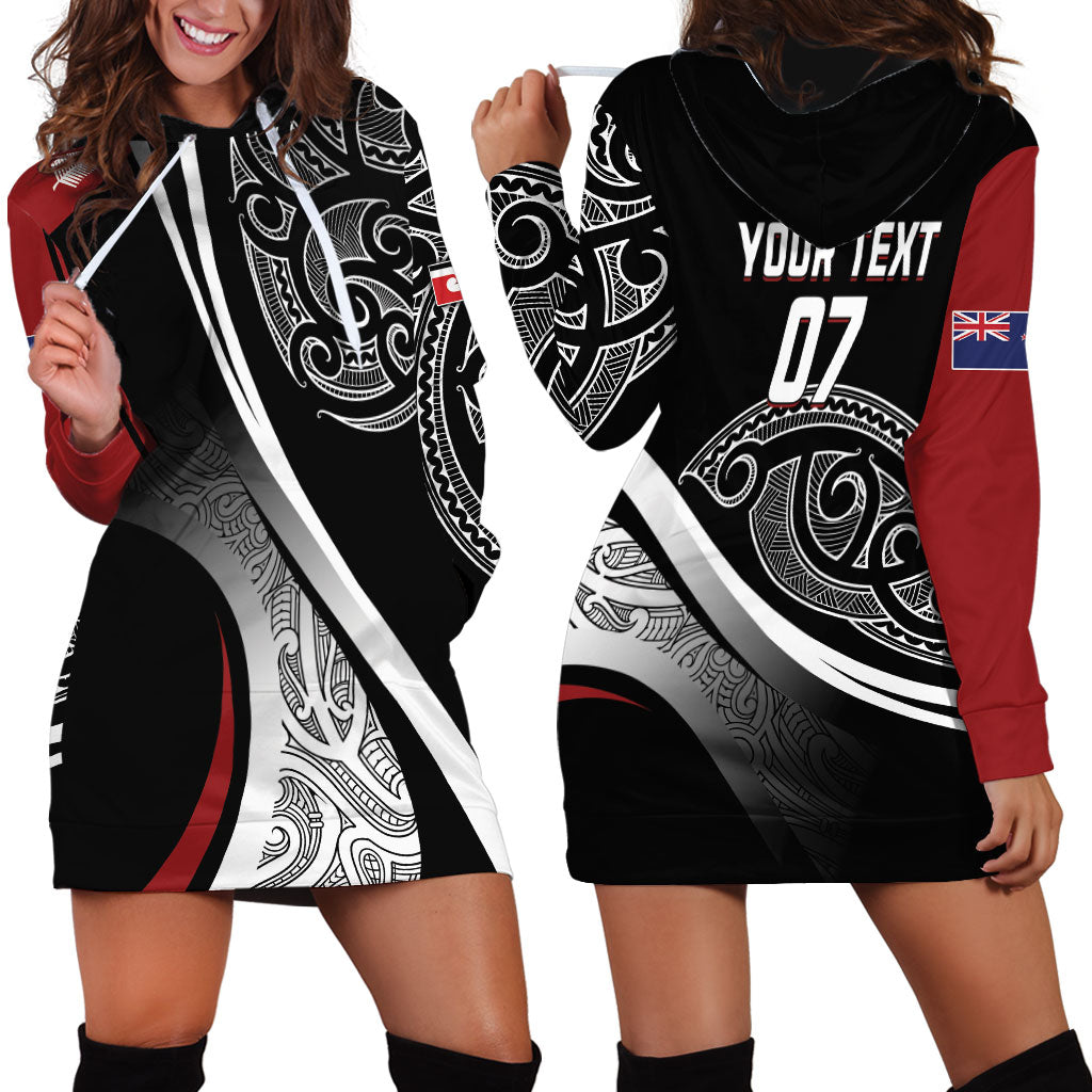 Aotearoa Maori Rugby Custom Hoodie Dress Kapa O Pango LT7 - Polynesian Pride