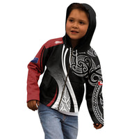 Aotearoa Maori Rugby Custom Kid Hoodie Kapa O Pango LT7 - Polynesian Pride
