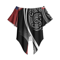 Aotearoa Maori Rugby Custom Off Shoulder Wrap Waist Top Kapa O Pango LT7 - Polynesian Pride
