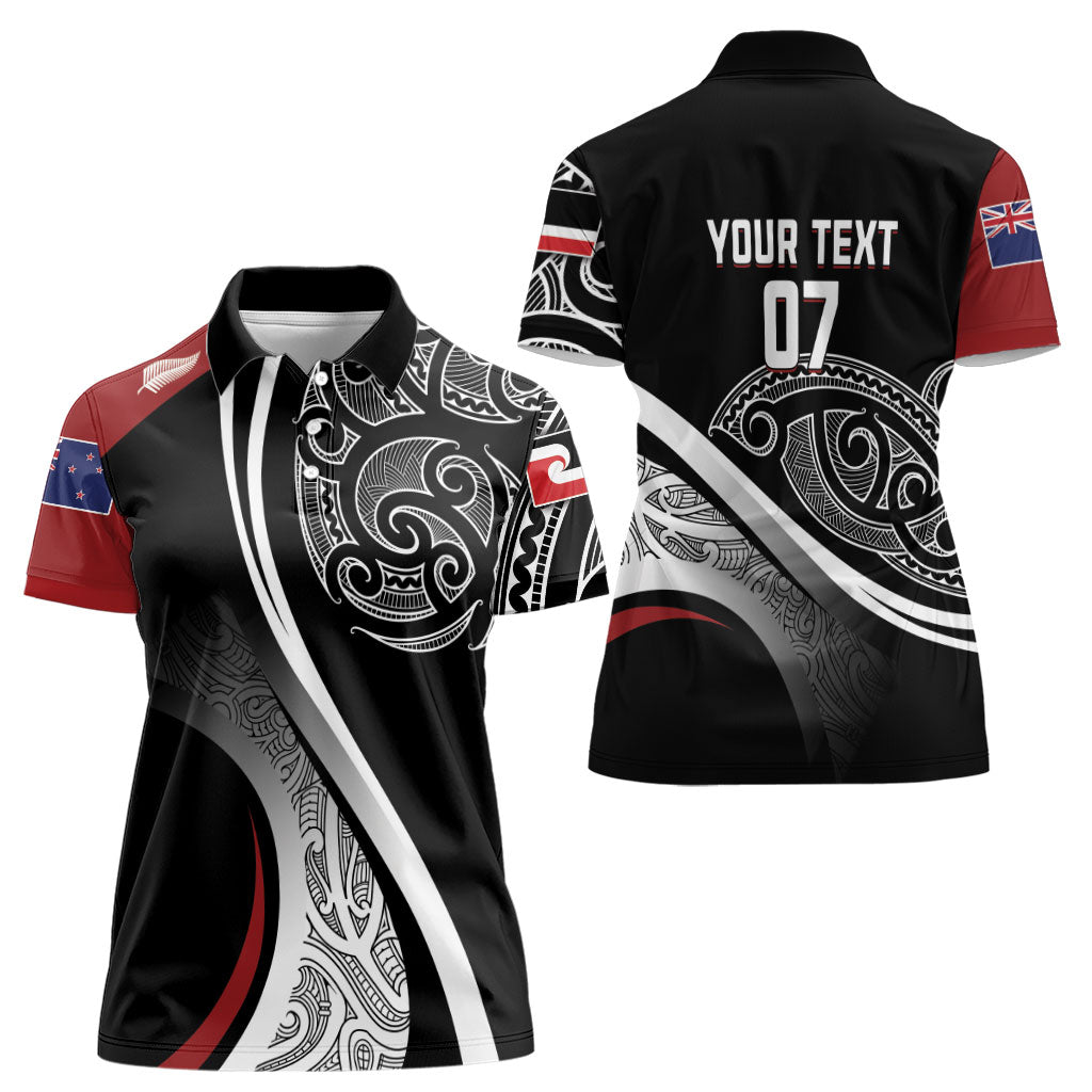 Aotearoa Maori Rugby Custom Women Polo Shirt Kapa O Pango LT7 - Polynesian Pride