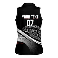 Aotearoa Maori Rugby Custom Women Sleeveless Polo Shirt Kapa O Pango LT7 - Polynesian Pride
