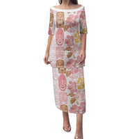 Christmas Aloha Hawaii Tiki Family Matching Puletasi and Hawaiian Shirt Hibiscus Spring Colors - Polynesian Pride