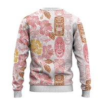 Christmas Aloha Hawaii Tiki Ugly Christmas Sweater Hibiscus Spring Colors - Polynesian Pride