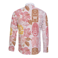 Christmas Aloha Hawaii Tiki Long Sleeve Button Shirt Hibiscus Spring Colors - Polynesian Pride