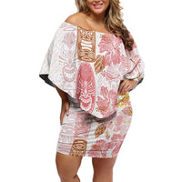 Christmas Aloha Hawaii Tiki Off Shoulder Short Dress Hibiscus Spring Colors - Polynesian Pride