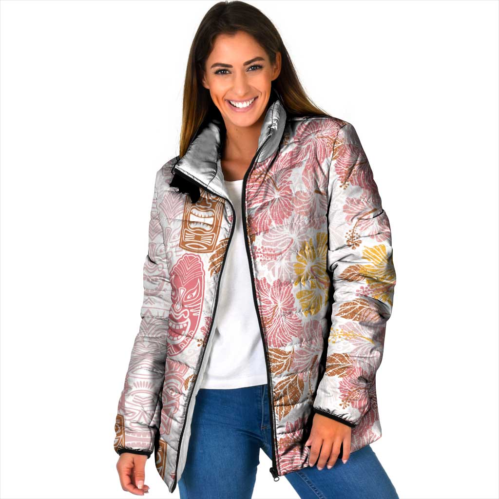 Christmas Aloha Hawaii Tiki Padded Jacket Hibiscus Spring Colors - Polynesian Pride