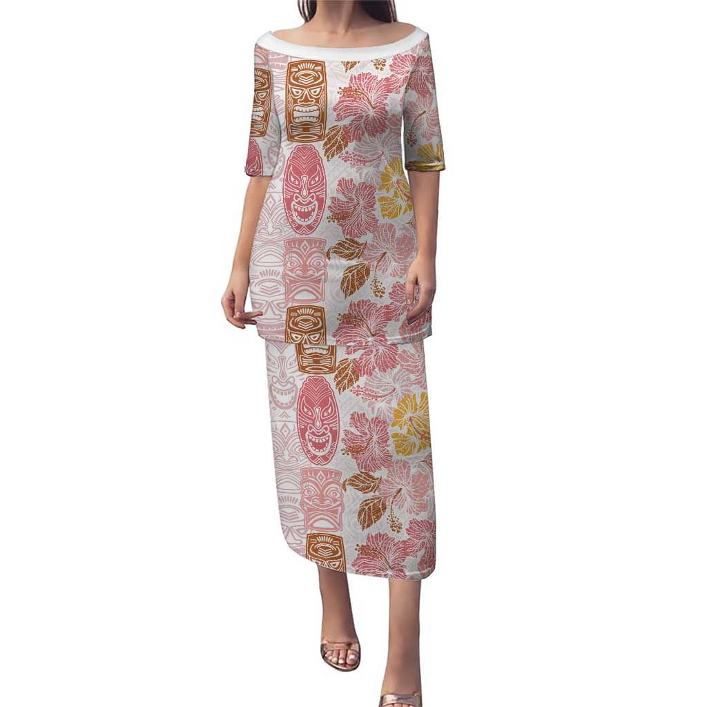 Christmas Aloha Hawaii Tiki Puletasi Hibiscus Spring Colors LT7 Long Dress Pink - Polynesian Pride