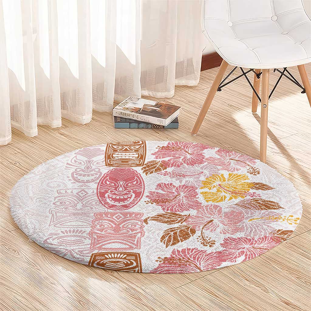 Christmas Aloha Hawaii Tiki Round Carpet Hibiscus Spring Colors LT7 - Polynesian Pride