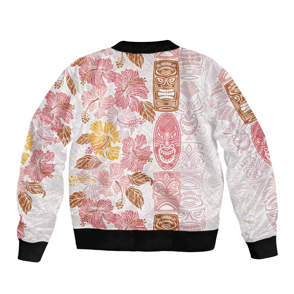 Christmas Aloha Hawaii Tiki Sleeve Zip Bomber Jacket Hibiscus Spring Colors LT7 - Polynesian Pride