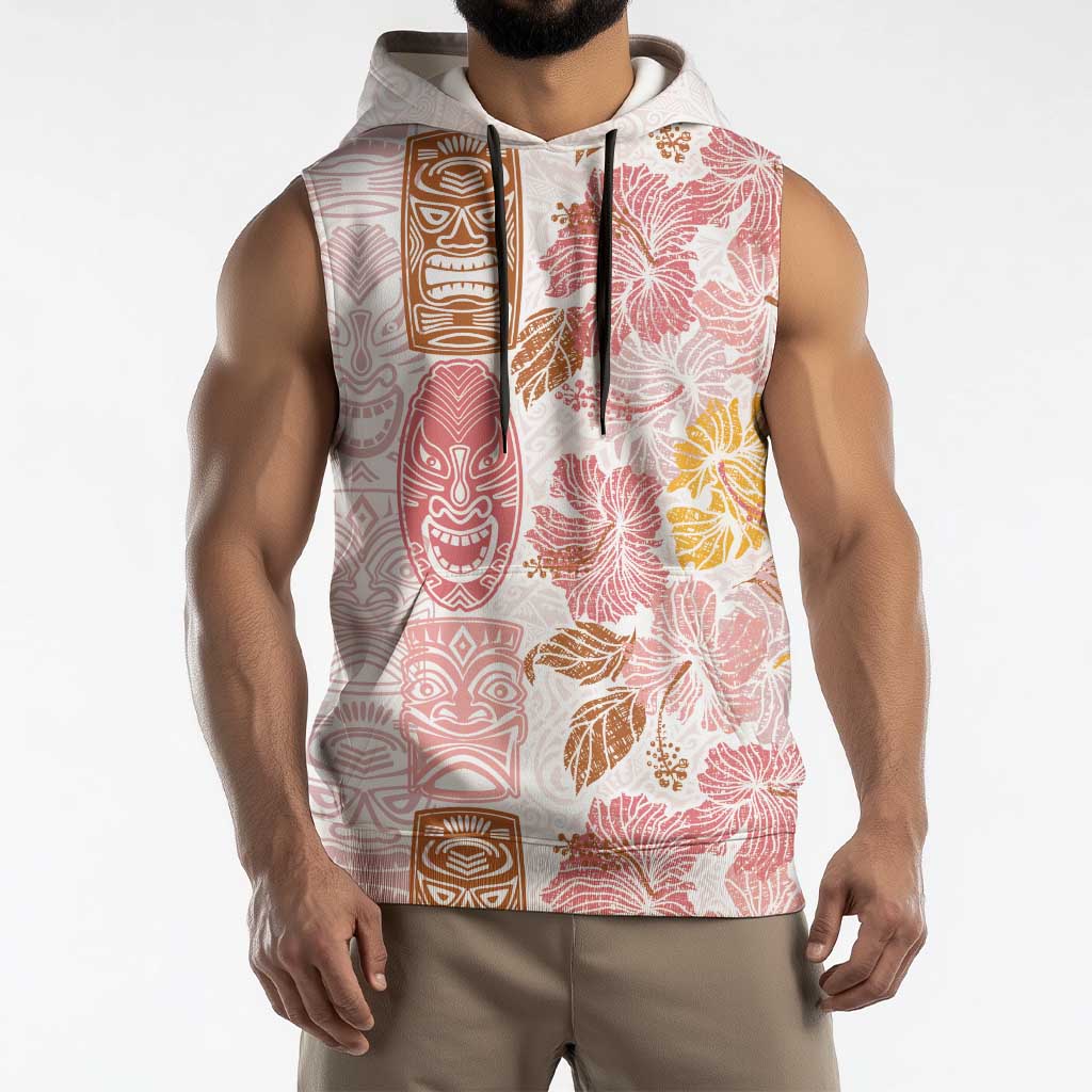 Christmas Aloha Hawaii Tiki Sleeveless Hoodie Hibiscus Spring Colors - Polynesian Pride