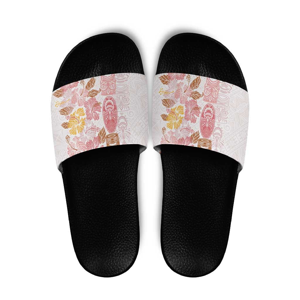 Christmas Aloha Hawaii Tiki Slide Sandals Hibiscus Spring Colors LT7 Pink - Polynesian Pride