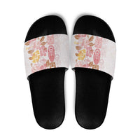 Christmas Aloha Hawaii Tiki Slide Sandals Hibiscus Spring Colors LT7 Pink - Polynesian Pride