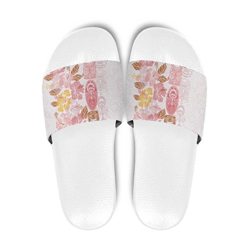 Christmas Aloha Hawaii Tiki Slide Sandals Hibiscus Spring Colors LT7 Pink - Polynesian Pride