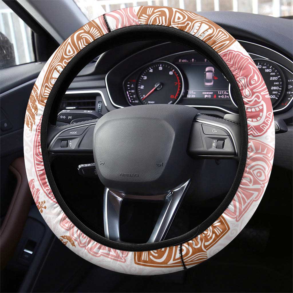Christmas Aloha Hawaii Tiki Steering Wheel Cover Hibiscus Spring Colors - Polynesian Pride