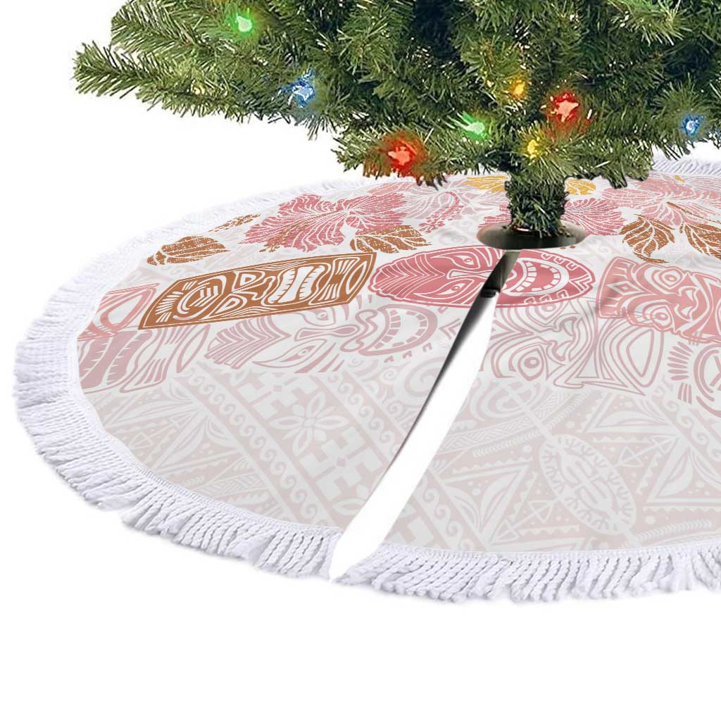 Christmas Aloha Hawaii Tiki Tree Skirt Hibiscus Spring Colors - Polynesian Pride