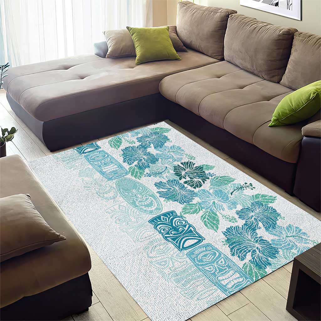Christmas Aloha Hawaii Tiki Area Rug Hibiscus Summer Colors - Polynesian Pride