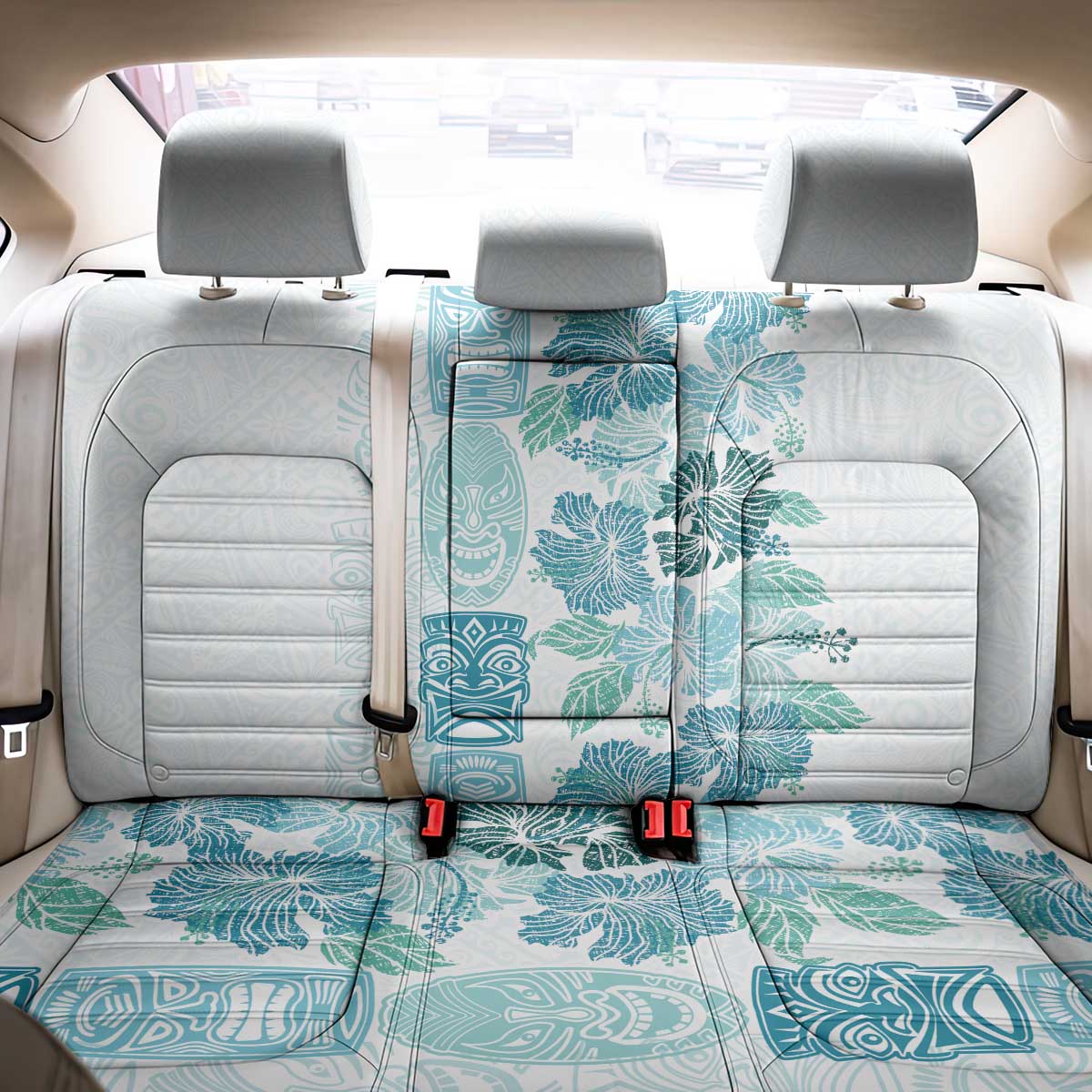 Christmas Aloha Hawaii Tiki Back Car Seat Cover Hibiscus Summer Colors LT7 - Polynesian Pride