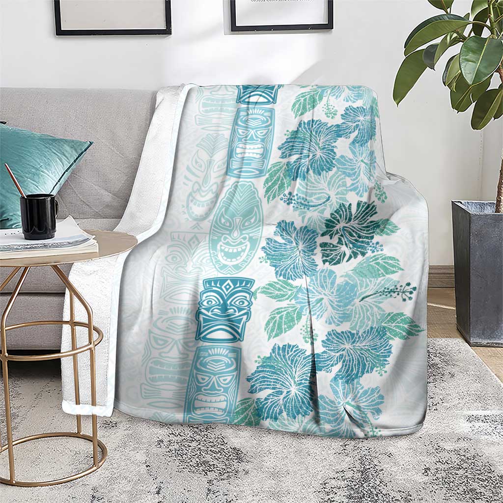 Christmas Aloha Hawaii Tiki Blanket Hibiscus Summer Colors - Polynesian Pride