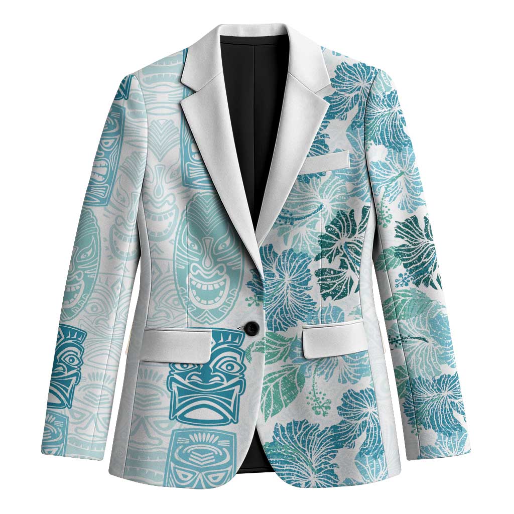 Christmas Aloha Hawaii Tiki Blazer Hibiscus Summer Colors LT7 Unisex Turquoise - Polynesian Pride